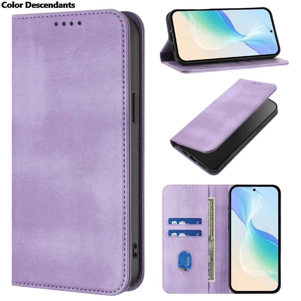 Vintage Leather Case For Xiaomi Poco M7 Pro 5g X7 F7 X3 NFC X5 X6 F5 F6 Pro F7 F8 Ultra Card Holder Flip Wallet Book Cover Funda