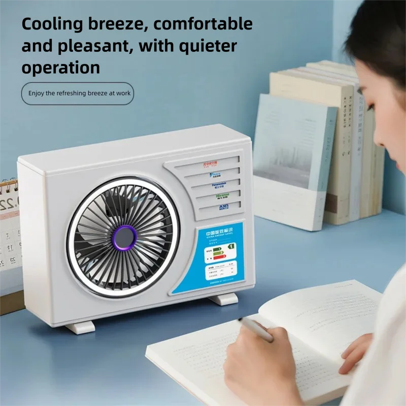 High-Speed Desktop Fan with Multiple Adjustable Levels Cool Circulating Air Mini Air Conditioning Style Home Silent Cooling Fan