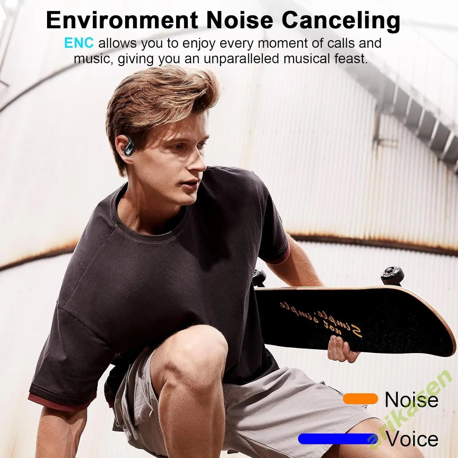 Bluetooth 5.3 Earphones IP7 Waterproof Wireless Headphones ENC Noise Cancelling Mic Deep Bass for Sports Workout Gym TWS In-Ear