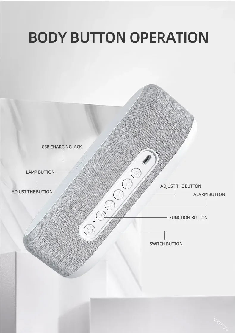 Wireless Chargers Pad Stand Phone 15W Fast Charging Dock Alarm Bedroom Lamp Night Light Desktop Clock Temperature Thermometer