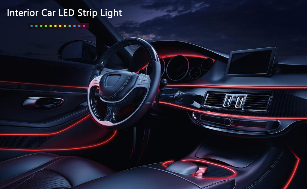 Car Interior Led Strip Light Neon EL Wiring Decorative Lamp For Auto Flexible Ambient Light USB Party Atmosphere