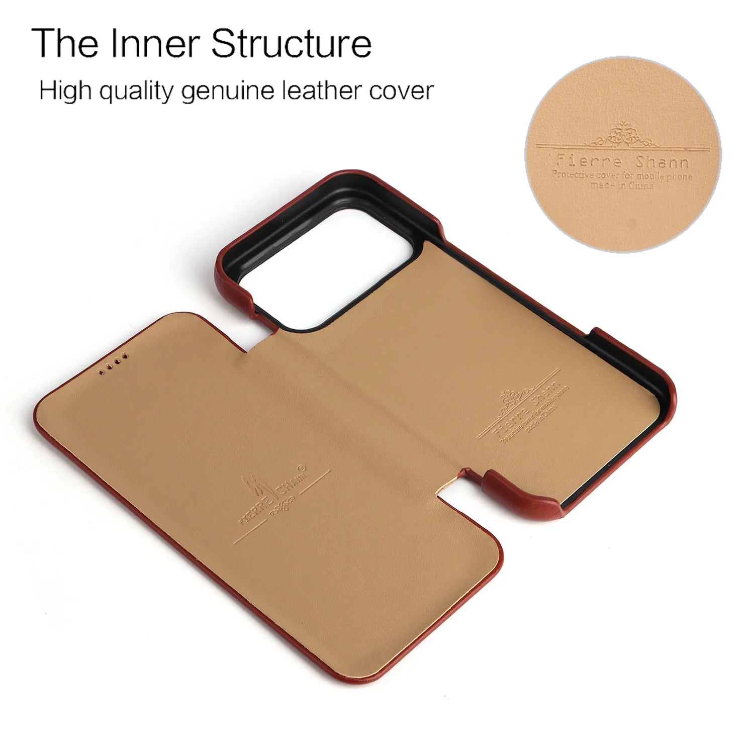 Premium Leather Flip Cover Mobile Phone Case For Apple iPhone 17 Pro Max Air iPhone17 Natural Cowhide Magnetic Button Open