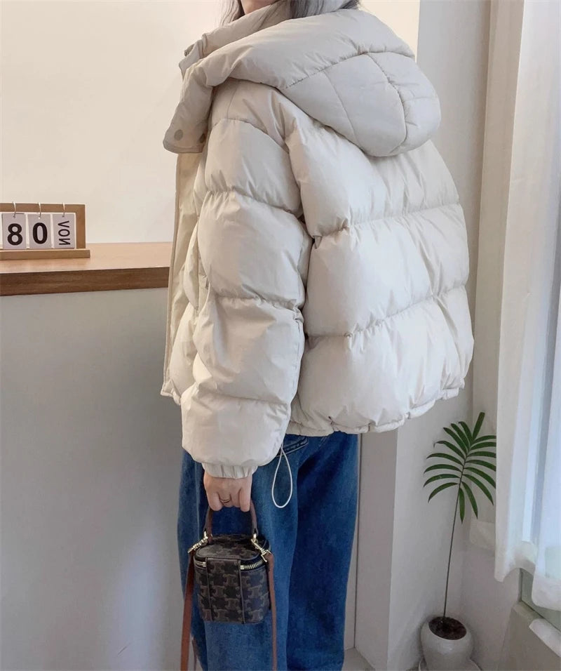 Women’s Winter Puffer Jacket – Warm Hooded Zip-Up Parka Coat