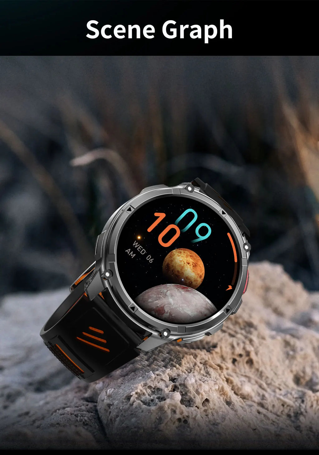 Men Smart Watch 1.7inch LED Flashlight HT33 BT Calling Outdoor Sports Compass Health Monitoring 1100mAh Large Battery Smartwatch