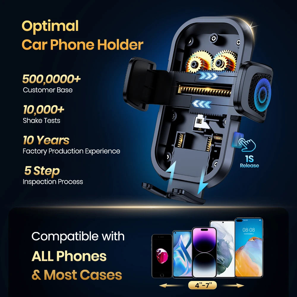 Car Phone Holder Mount Upgraded Stainless Steel Hook Cell Phone Holder for Car Air Vent Mag-Safe Compatible All Phones