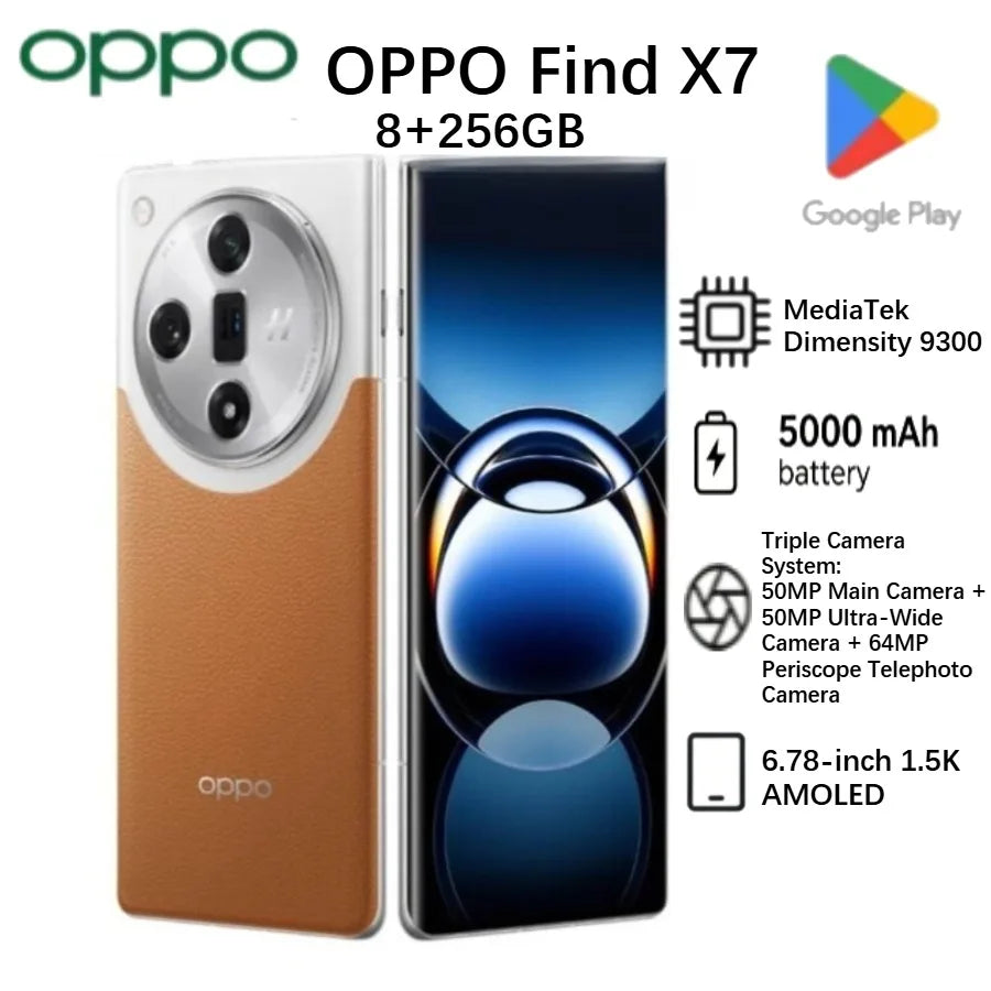 2026 (Latest Model) OPPO Find X7 Global Edition Smartphone: High-end specs, dual SIM support, 100W fast charging, Dimensity 9300