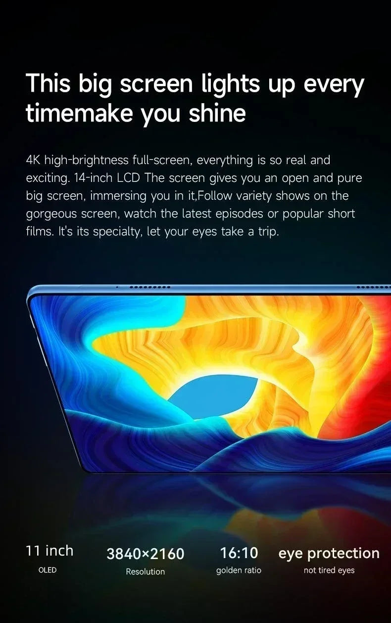 2026NEW Pad Air Pro Ultra Latest Global First Tablet mi Android 15 Snapdragon 8Gen3 11 inch Soft Light Screen WiFi GPS WPS 5G PC