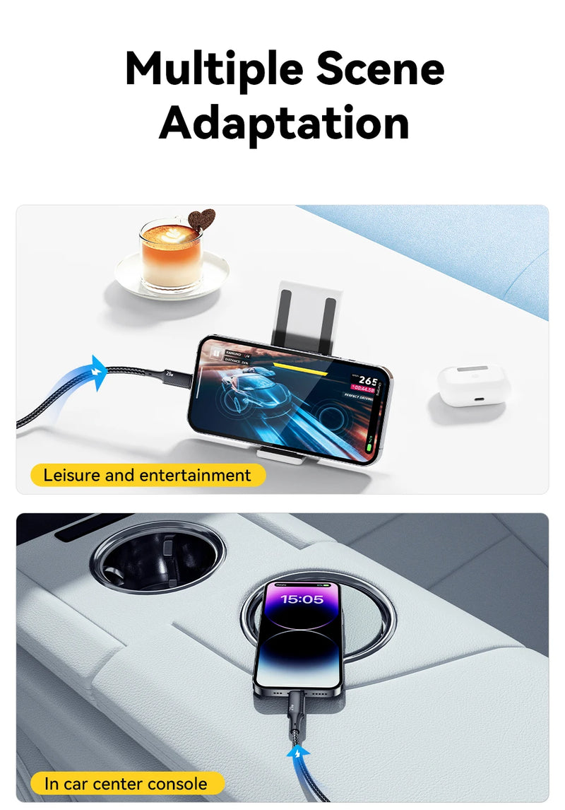 Fast 29W USB-C to USB-C Charging Cable with durable braided design. Supports high-speed data transfer and safe charging for phones, tablets, and more.