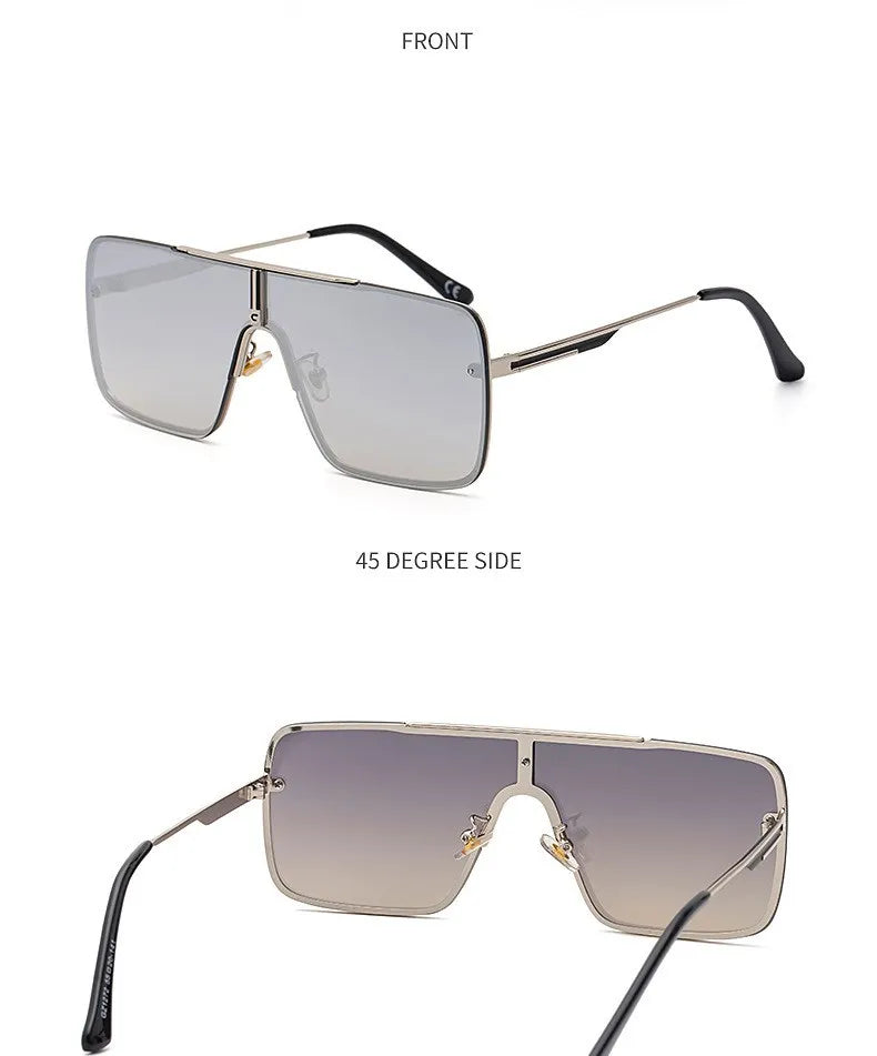 Fashion Oversized Square Sunglasses For Men Big Frame 2026 Luxury Brand Design Metal Frame Sun Glasses Man Retro Shades Eyewear