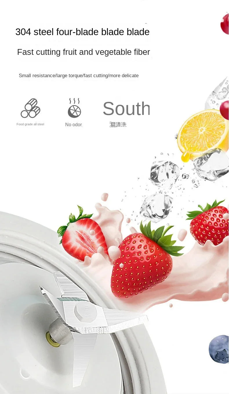 Mini Portable Blender – USB Rechargeable Juice Cup for Smoothies and Fruit Juices