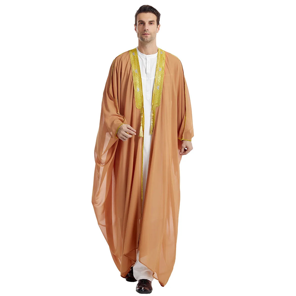 Men’s Jubba Thobe – Long Sleeve Islamic Traditional Robe