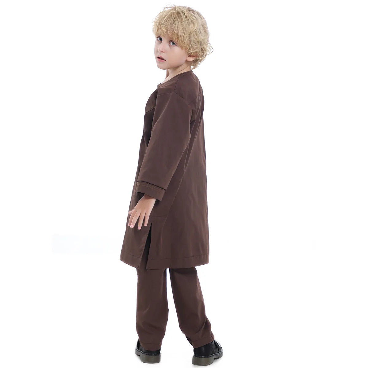 Boys Islamic Thobe – Kids Long Sleeve Traditional Robe