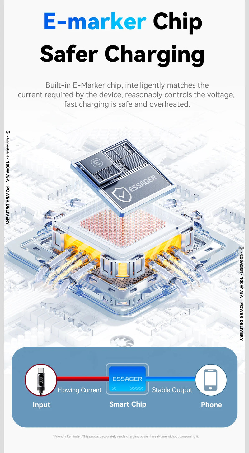 Power up your devices quickly and safely with this 100W USB-C to USB-C Fast Charging Cable — built for speed, durability, and convenience.