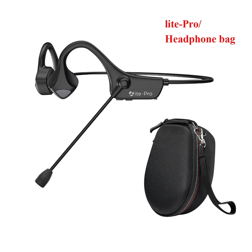 Wireless Bluetooth Headset Bone Conduction Earphones Fast Charge Sports Gaming Headphones with Dual CVC8.0 Noise-canceling Mic