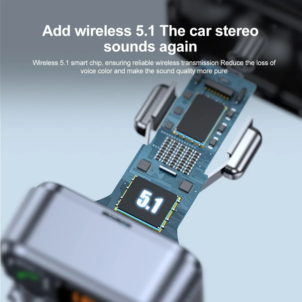 Car Bluetooth FM Transmitter Wireless Hands-Free Call MP3 Player Support Fast Charging Radio with Mic