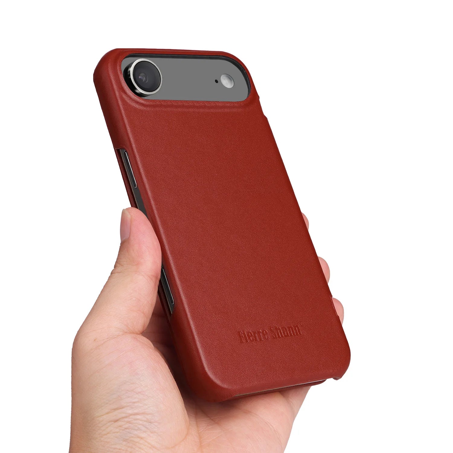 Premium Leather Flip Cover Mobile Phone Case For Apple iPhone 17 Pro Max Air iPhone17 Natural Cowhide Magnetic Button Open
