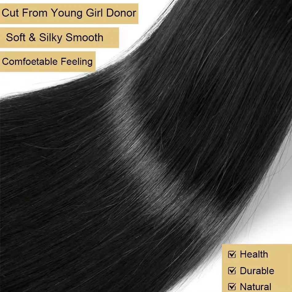 16A 36 40Inch Bone Straight Real Bundles Brazilian Human Hair 2 3 4 Bundles 100% Remy Raw Hair Bundles Wigs Extensions For Women