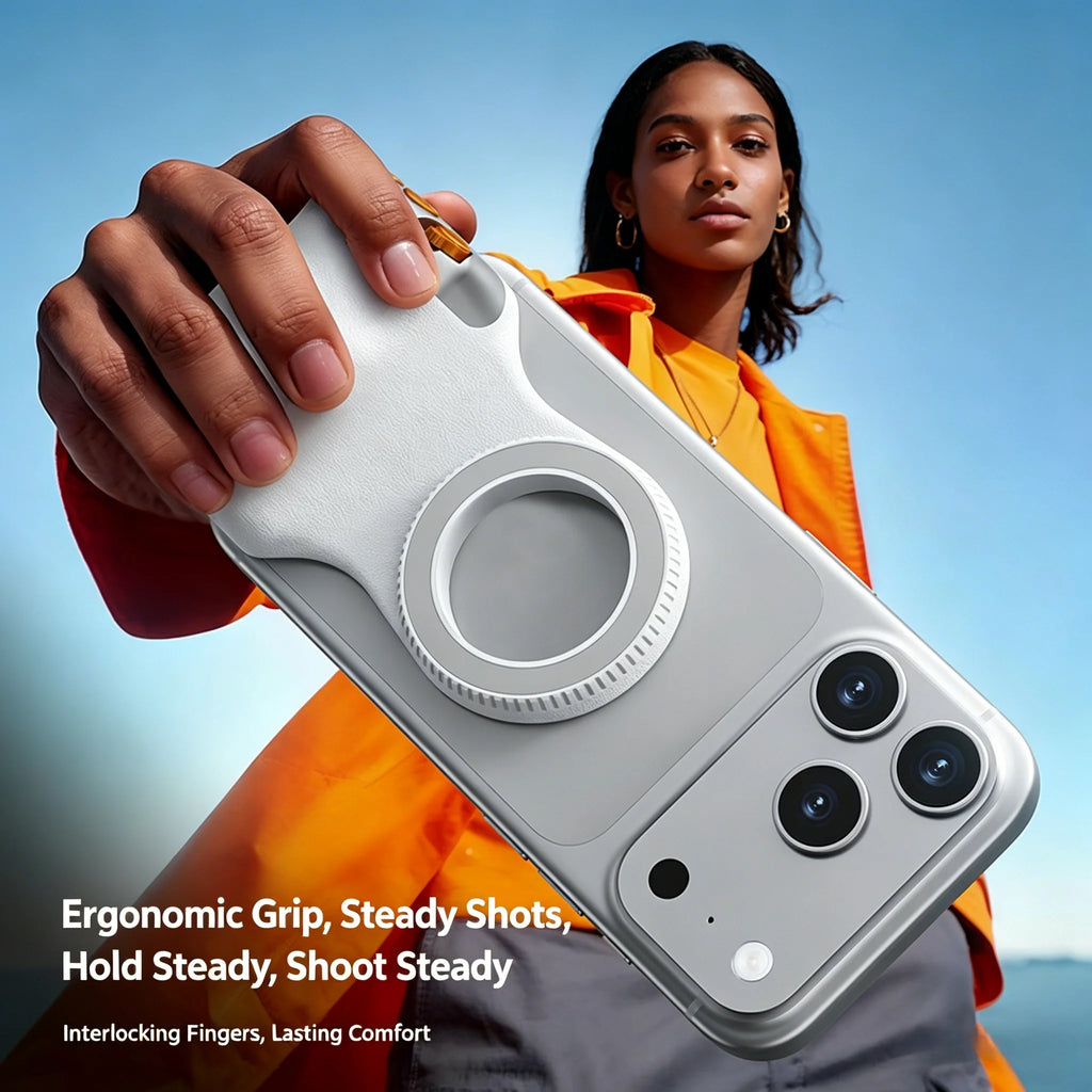New Magnetic Camera Grip, Bluetooth Zoom Remote, Anti-Shake Handheld Stabilizer for Smartphone Photography