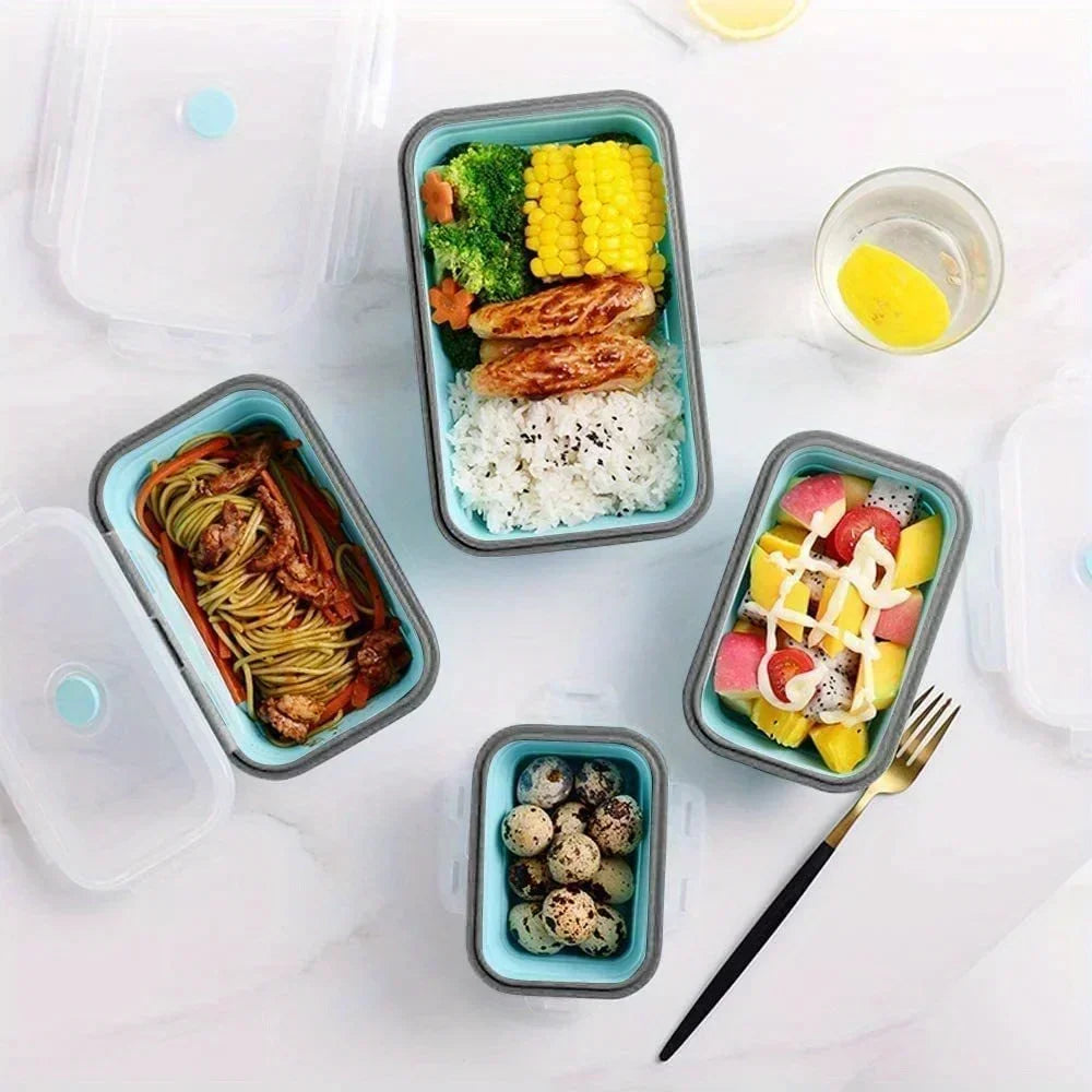 Collapsible Food Storage Containers with Airtight Lids – Reusable Lunch & Meal Prep Boxes”
