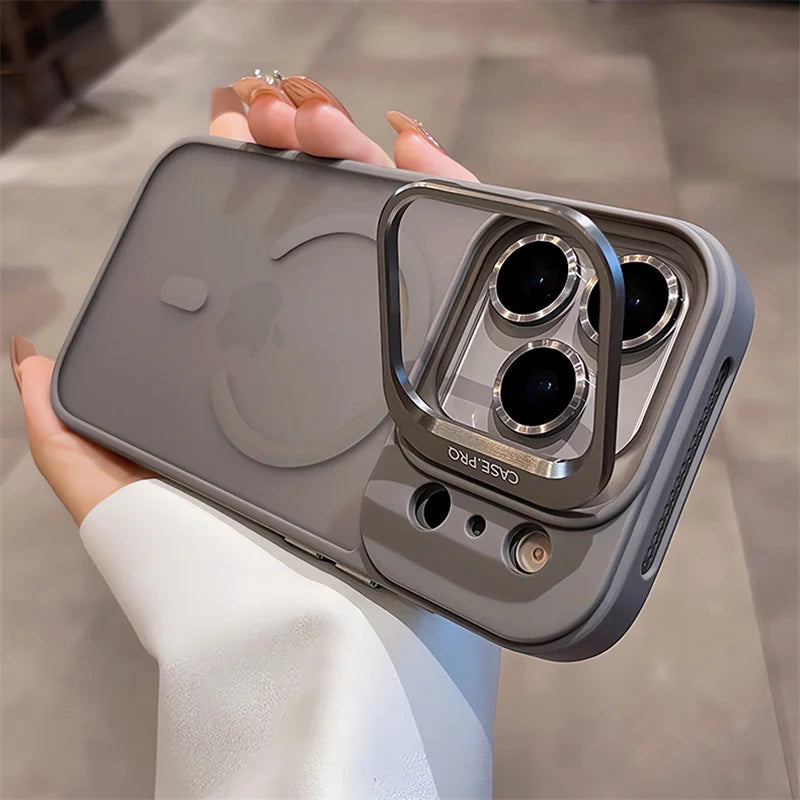 Official Color Case for iphone 17 pro max case Air 16 15 14 13 12 11 Pro Max for Magsafe Wireless Charge Stand Holder Lens Cover