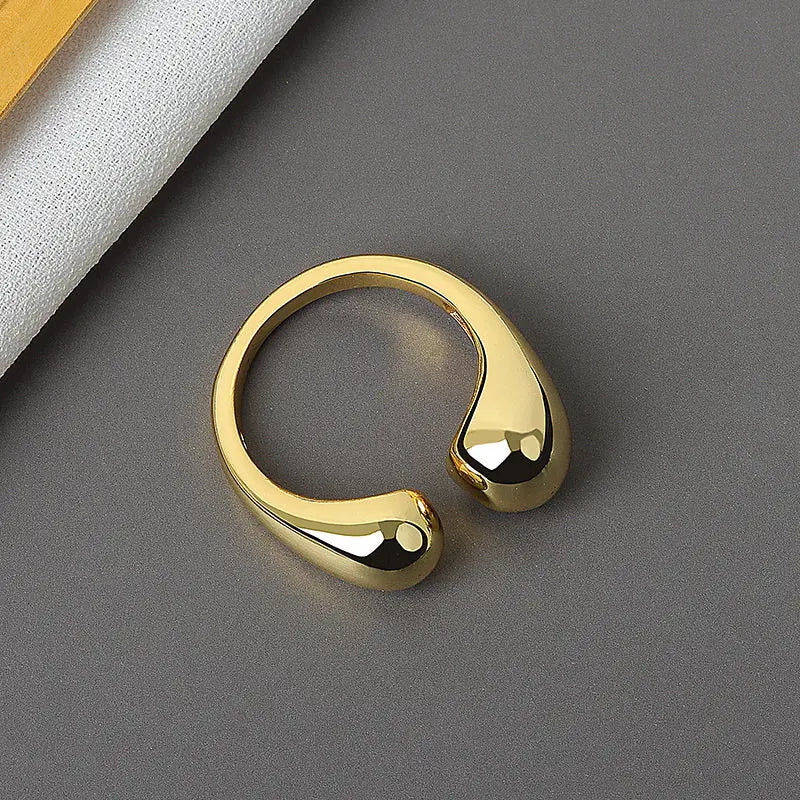 Gold-Tone Party Ring for Women with Artificial Gemstone