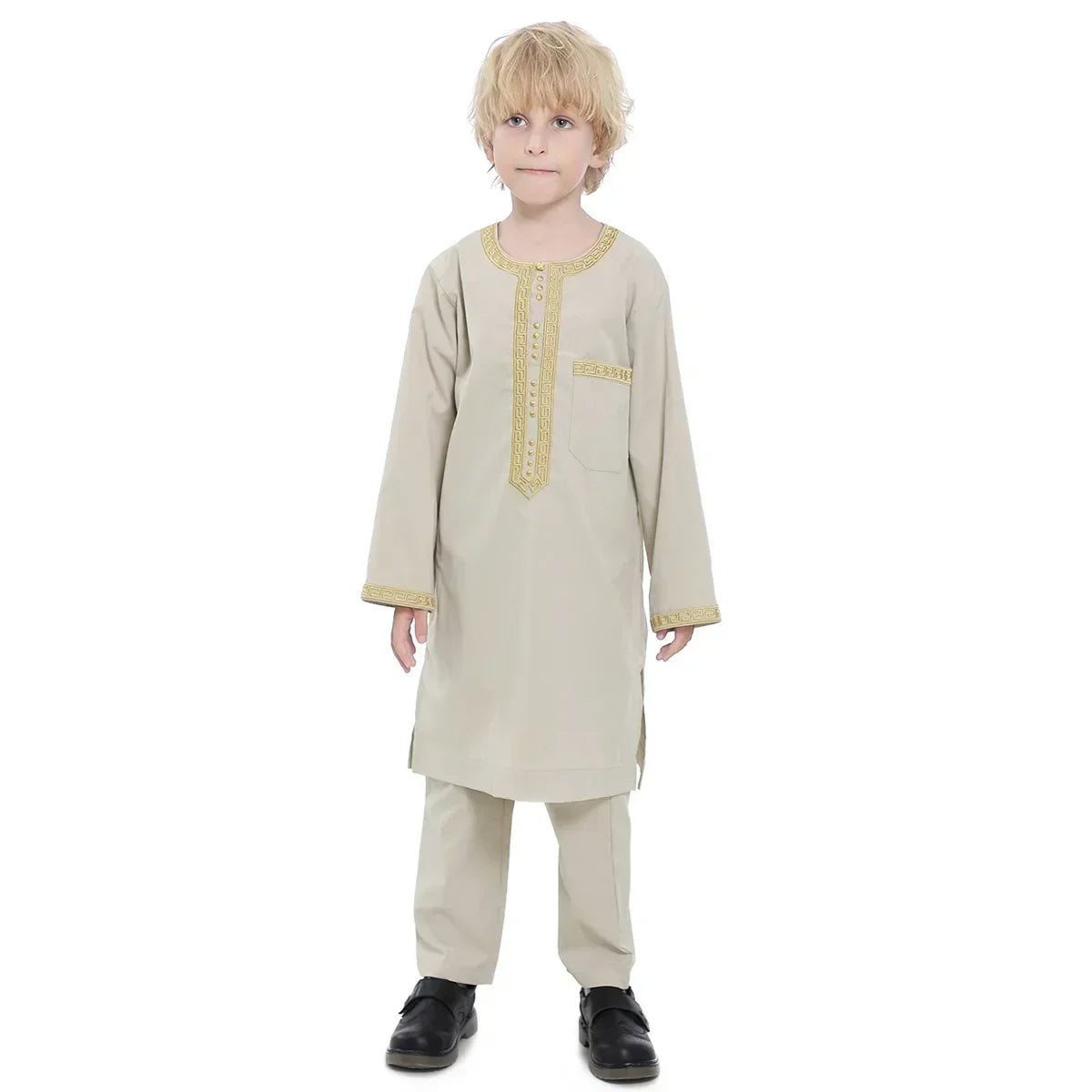 Boys Islamic Thobe – Kids Long Sleeve Traditional Robe