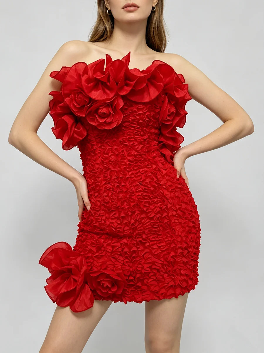 Dresses for Women Strapless Sleeveless High Waist Slimming Mini Solid Dress Female Fashion