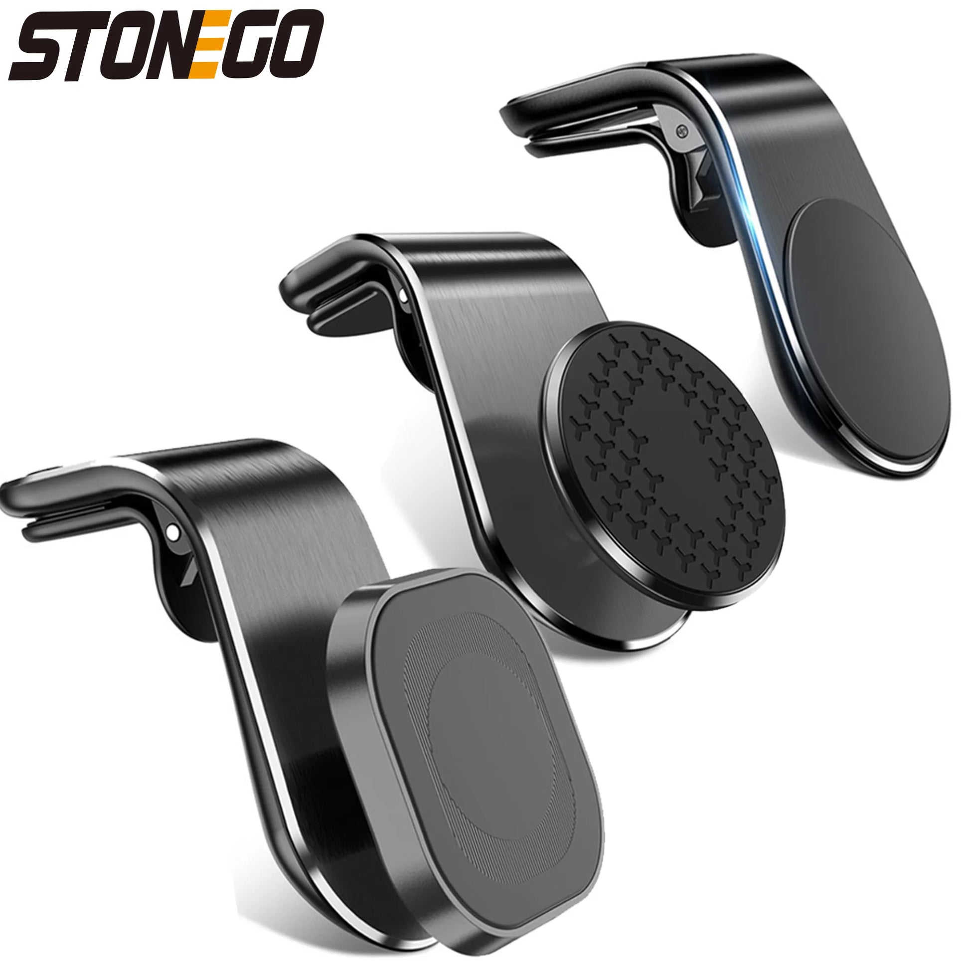 Magnetic Car Phone Mount - Strong L-Type Navigation Stand, 360° Rotation, Universal Fit for All Models, Holder for Smartphones