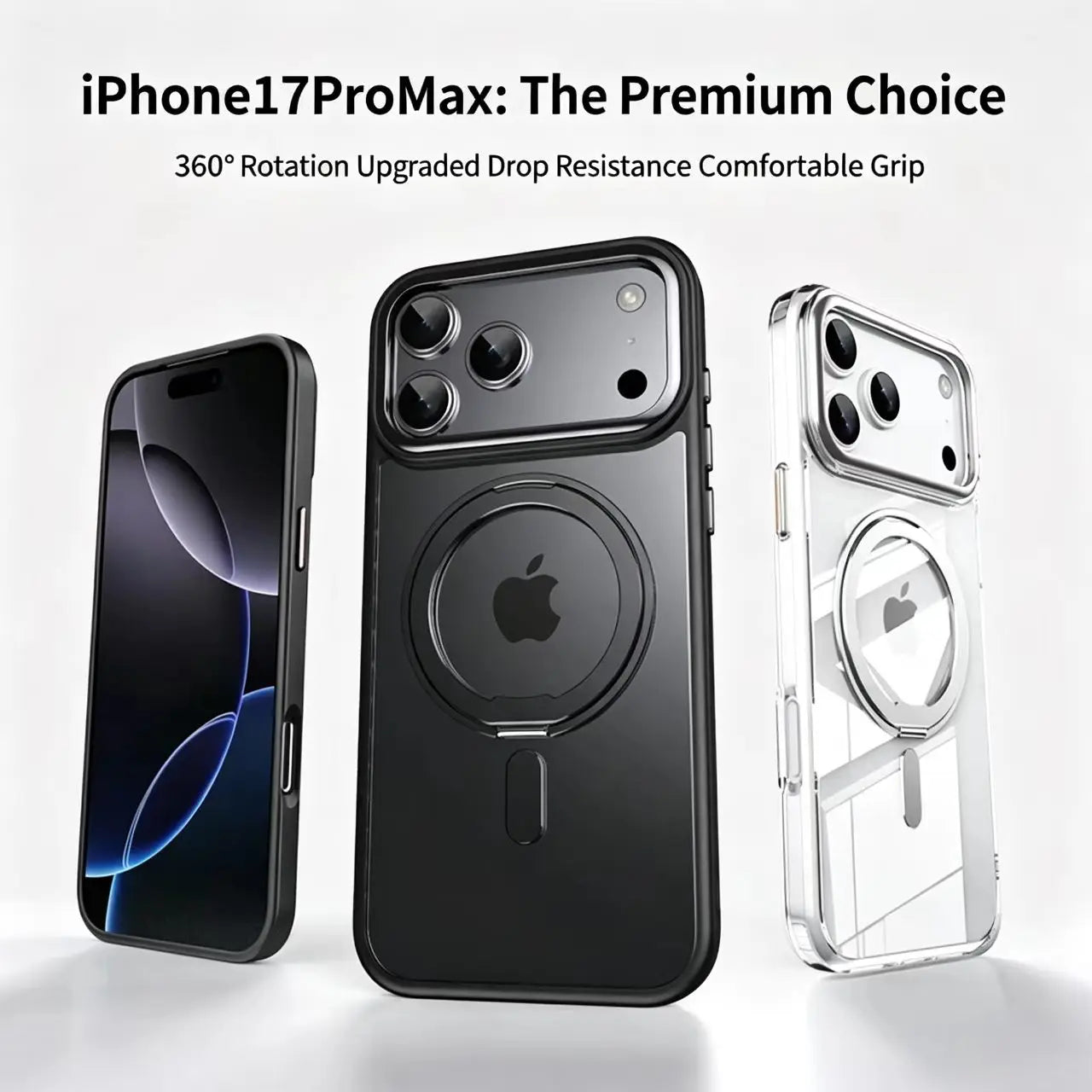 Magnetic 360°Rotation Stand Phone Case For iphone 17 pro max casе iphone 17 magsafe funda iphone 17 pro With Ring Holder cover