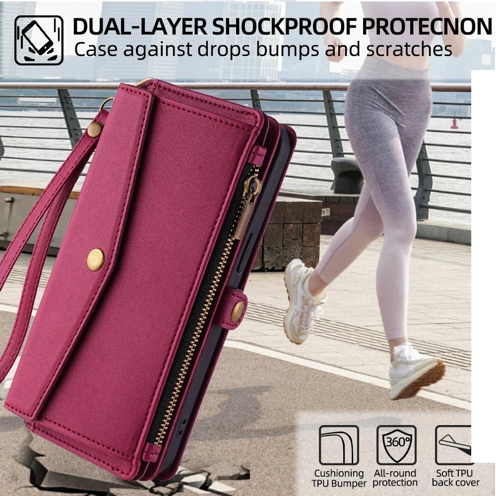 Flip Cover PU Leather Wallet Phone Cases For Xiaomi Poco C40 C51 C50 C61 C65 C71 C75 C85 4G Plain Multi-Functional Magnetic Bag
