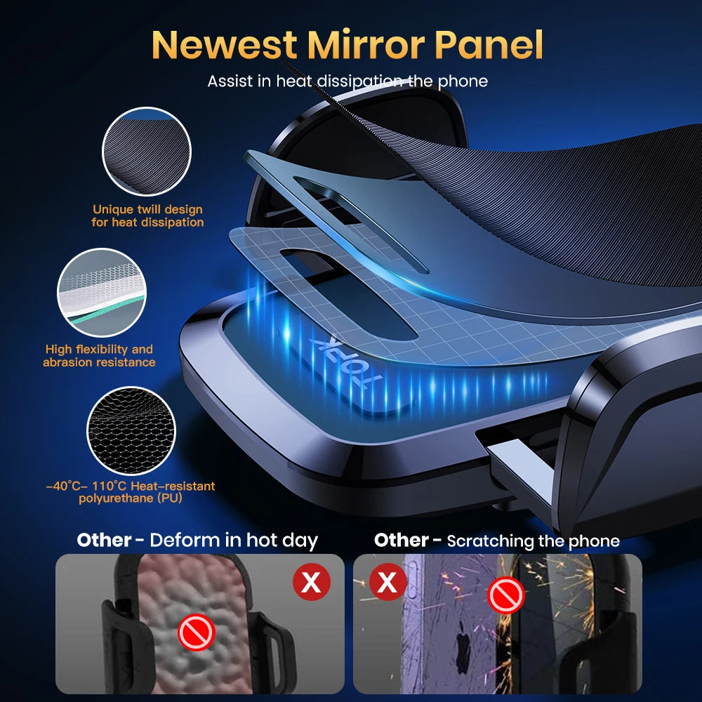 Car Phone Holder 2 in 1 Car Phone Mount for Car Dashboard/Windscreen One Button Release and 360° Rotation for All Phones
