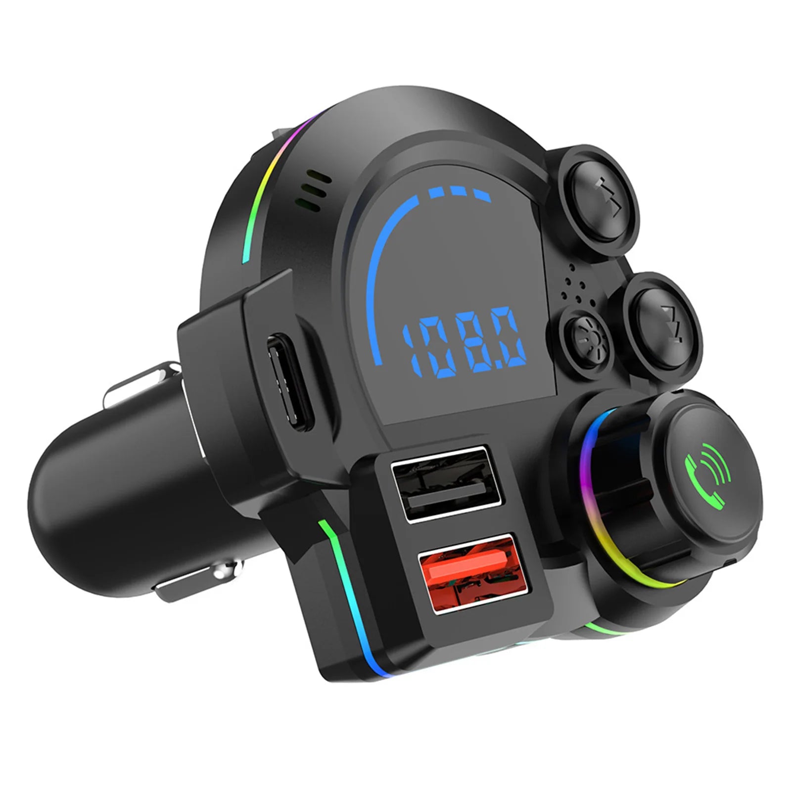 Car Charger Wireless FM Transmitter Hands-Free Calling Radio Receiver Mp3 Music Stereo Adapter Dual USB Port Charger