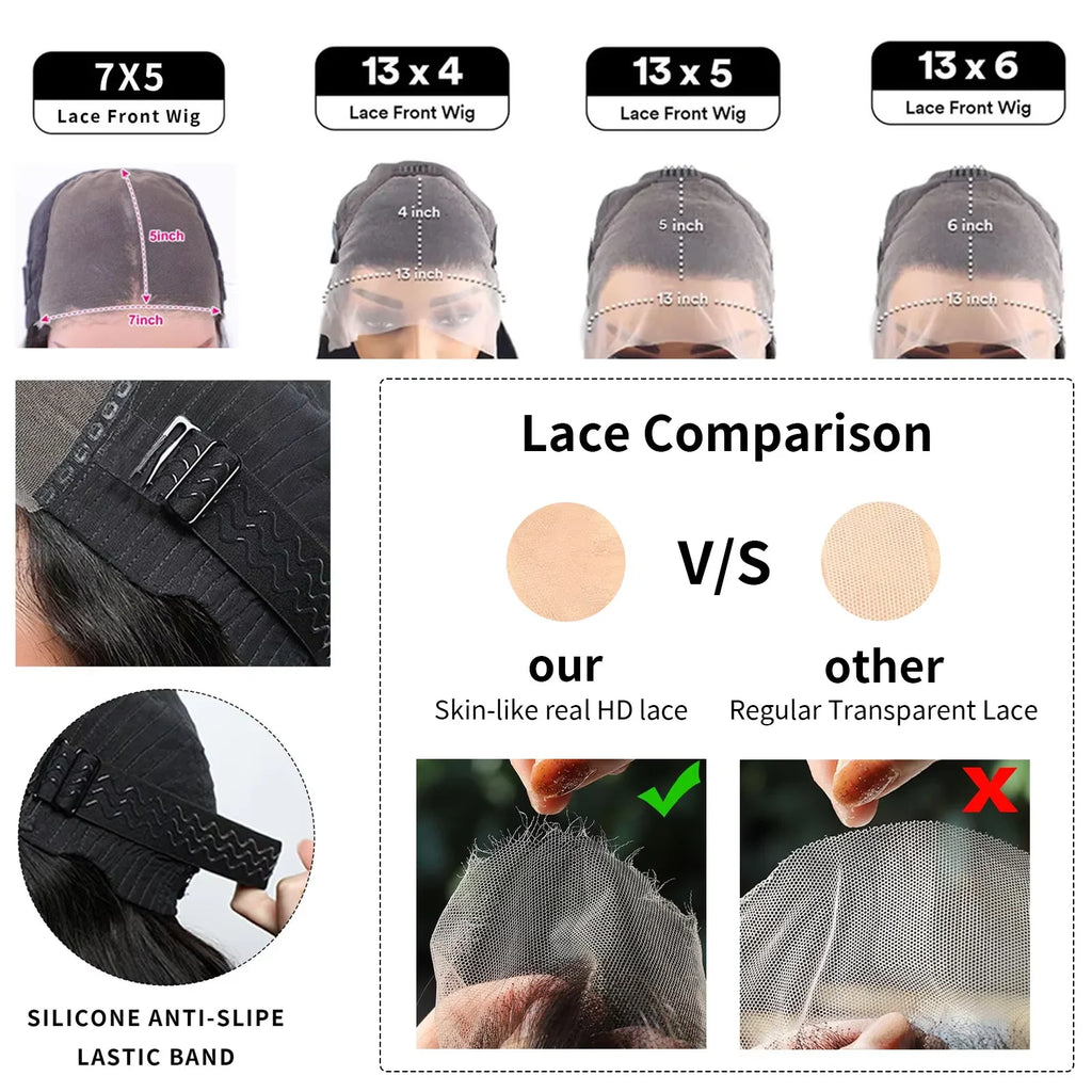 40 30 Inch 13x4 Body Wave Lace Front Human Hair Wigs For Black Women Pre Plucked Loose Wave 13x6 HD Lace Frontal Wig 180% 1