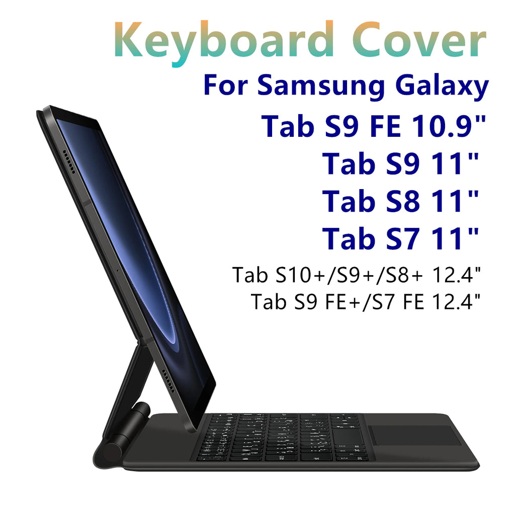 Book Cover Keyboard For Samsung Galaxy Tab S9 FE 10.9" S9 S8 S7 11 inch S10+ S9+ S8+ 12.4 Magic Magnetic Case Backlight TouchPad