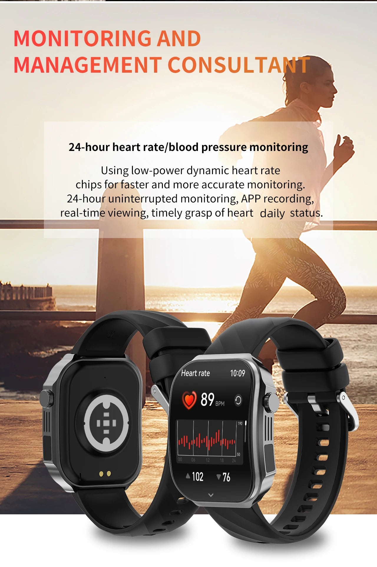 New 2.2-inch AMOLED Screen Smart Watch Women LED Light Health Monitor Smartwatch Bluetooth Call Sports Fitness Ladies Watch