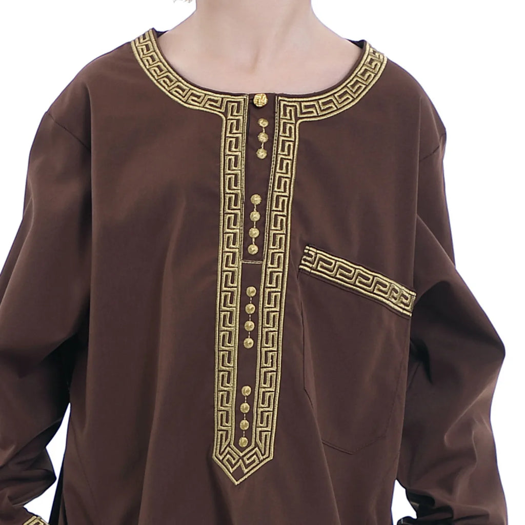Boys Islamic Thobe – Kids Long Sleeve Traditional Robe