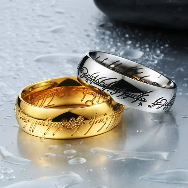 Language Rings for Unisex Fashion Accessories Stainless Steel Jewelry