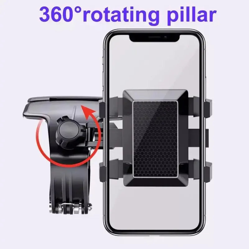 Car Phone Holder Mount for Dashboard, 1200° Rotating Cell Phone Holder for Car, Universal Big Clamp Car Phone Mount Compatible W