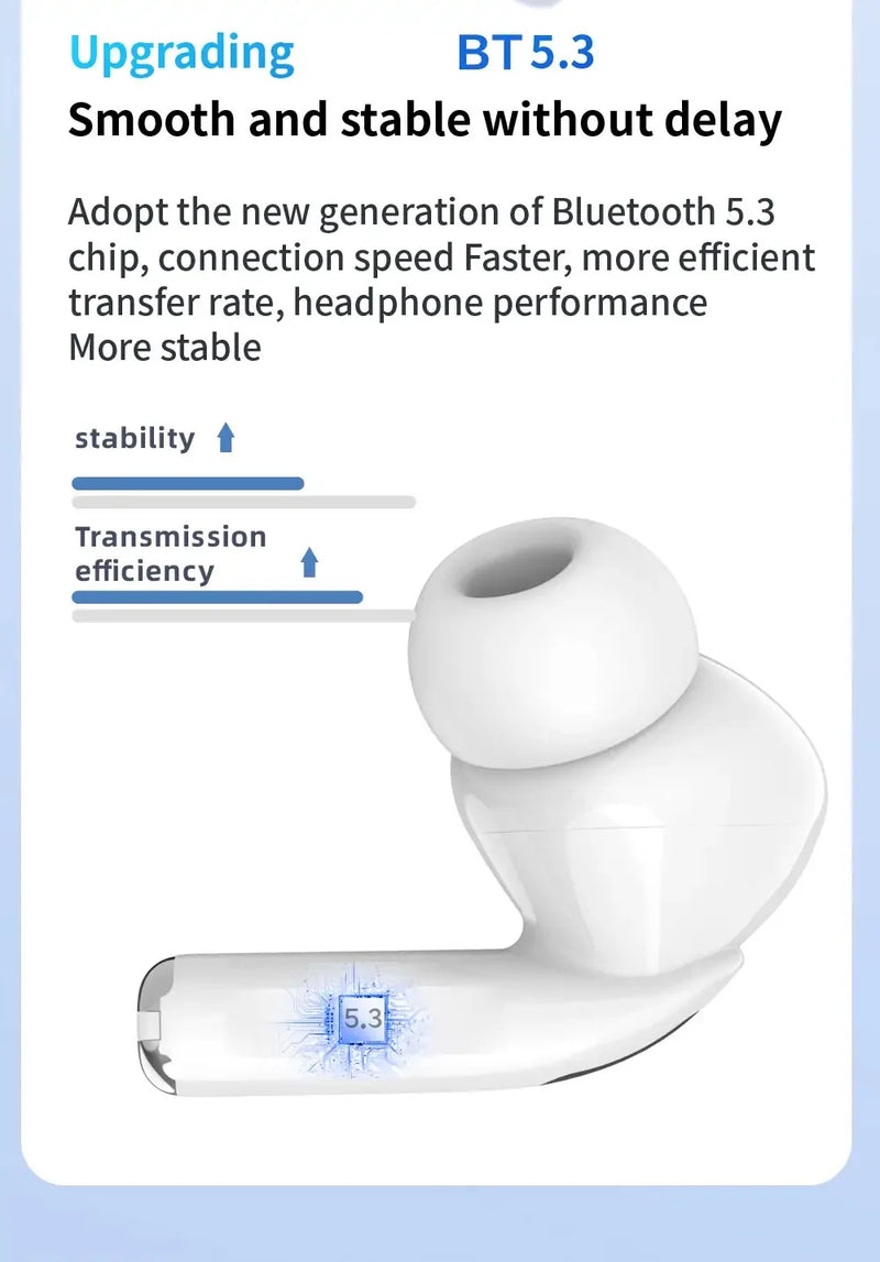 Bluetooth 5.3 Wireless Earbuds with Charging Case and Microphone