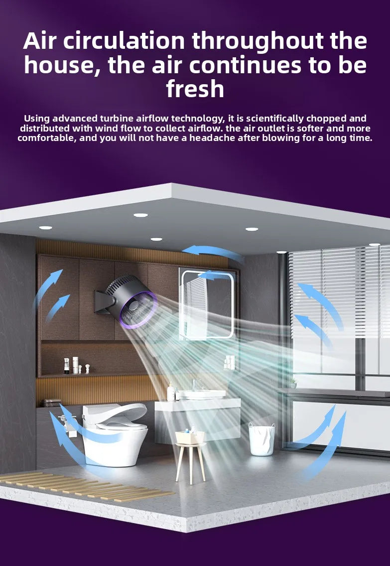 Portable Rechargeable Electric Fan Circulator – Quiet Wireless Desktop Cooling Fan for Home & Office