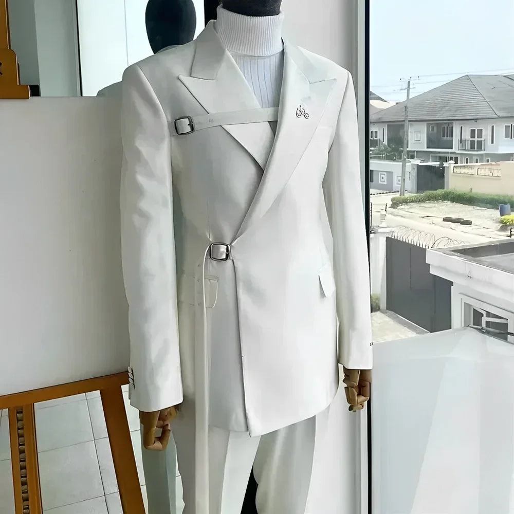 Men’s Formal 3-Piece White Suit Set