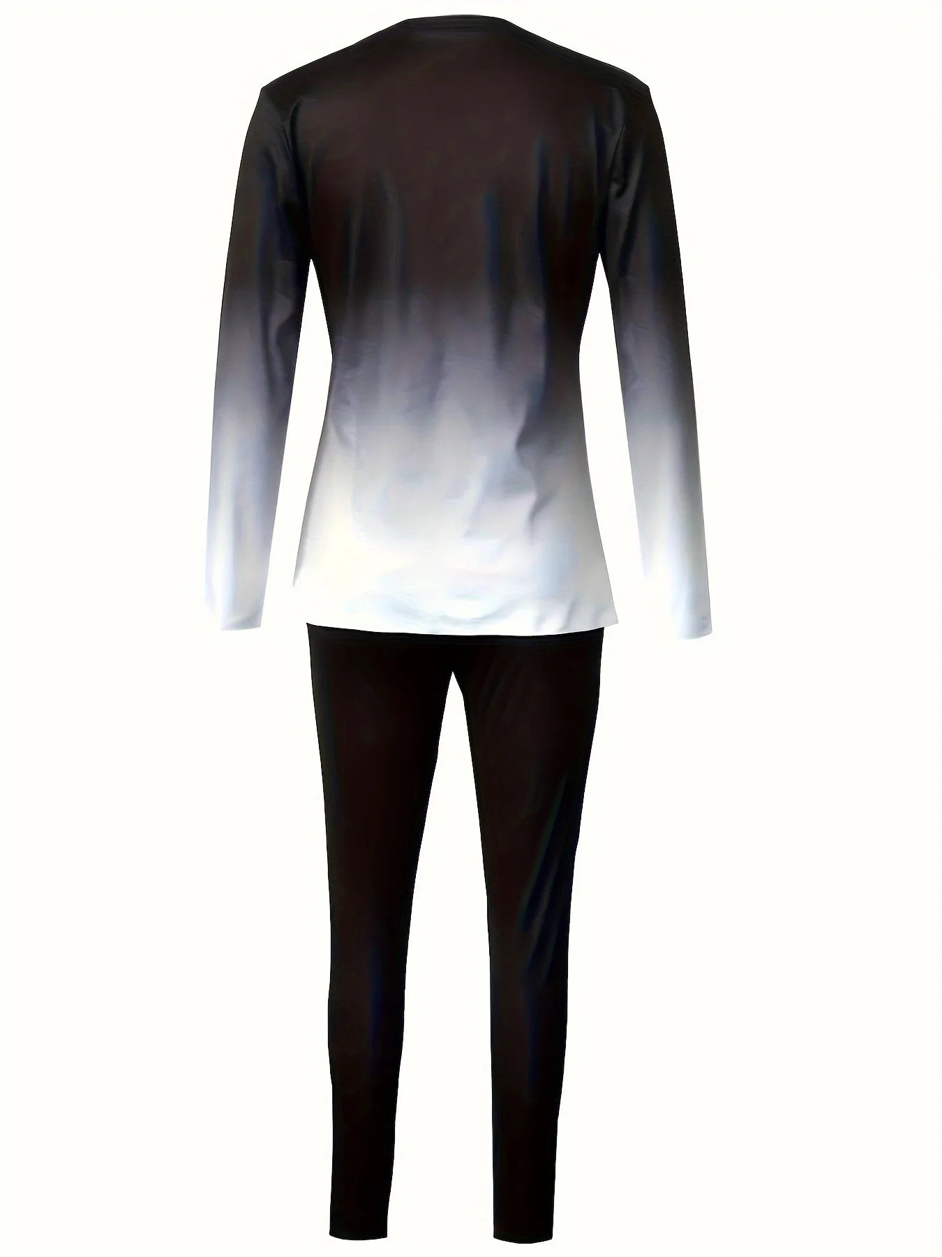 Women’s Plus Size Long Sleeve Gradient Top Casual Slim Fit Shirt