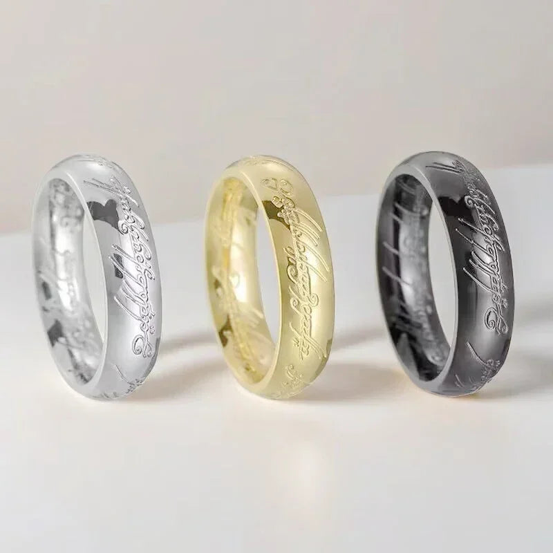 Language Rings for Unisex Fashion Accessories Stainless Steel Jewelry