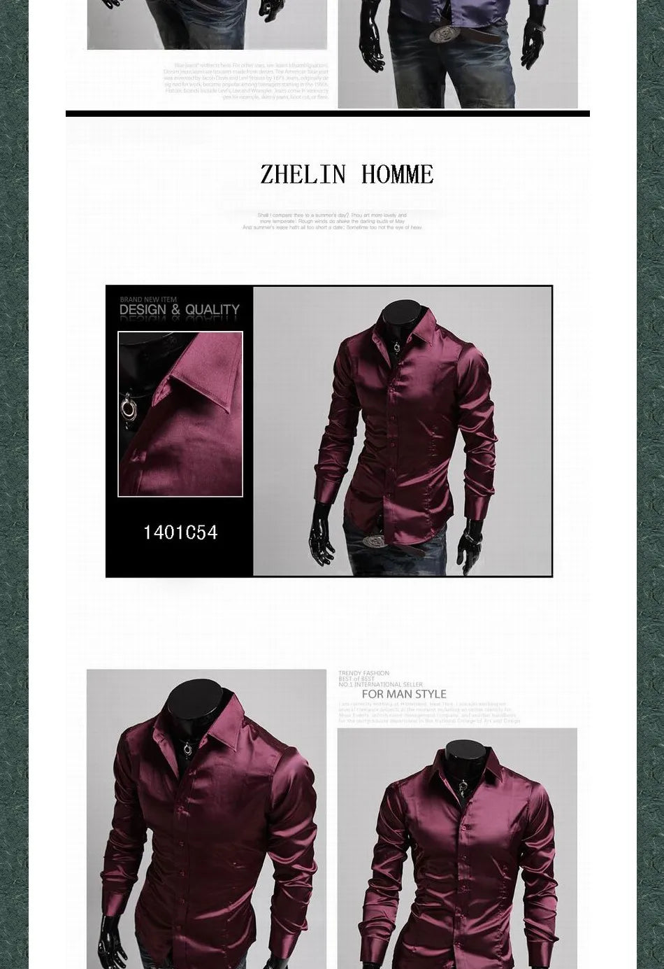 Men’s Long-Sleeve Velour Dress Shirt