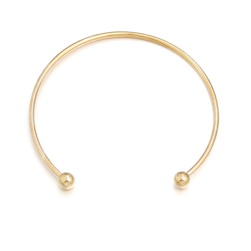 Unisex Silver-Plated Round Cuff Bracelet – Trendy Adjustable Design