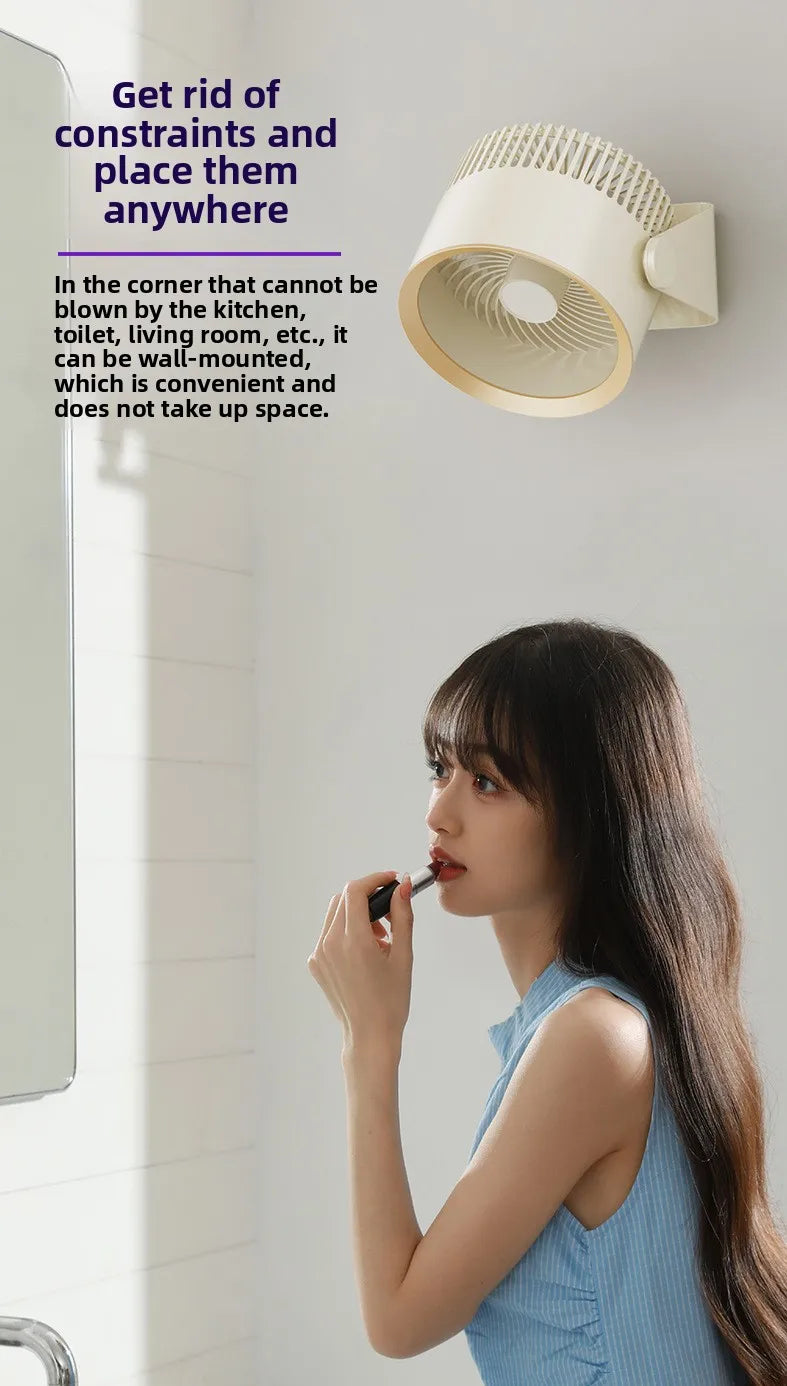 Portable Rechargeable Electric Fan Circulator – Quiet Wireless Desktop Cooling Fan for Home & Office