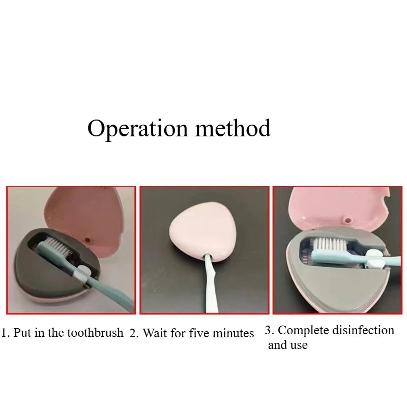 Mini UVC UV Toothbrush Disinfection Box UV Antibacterial Toothbrush Sterilizer Wall Mount Portable Toothbrush Storage Container