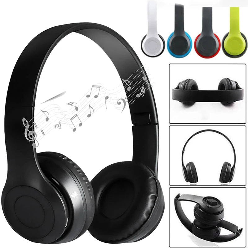 Wireless Over-Ear Bluetooth Headphones with Built-In Microphone