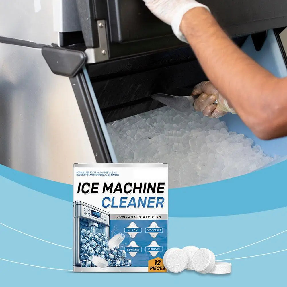 12pcs Ice Machine Cleaning Tablets Home Appliance Care Descaling Deodorizing Prolonging Ice Maker Lifespan Household Tool