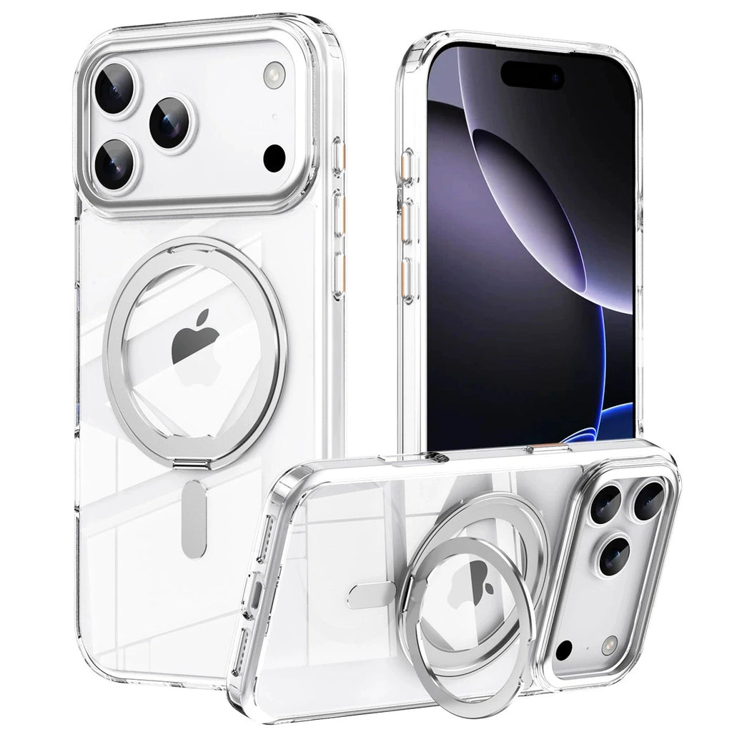 Magnetic 360°Rotation Stand Phone Case For iphone 17 pro max casе iphone 17 magsafe funda iphone 17 pro With Ring Holder cover